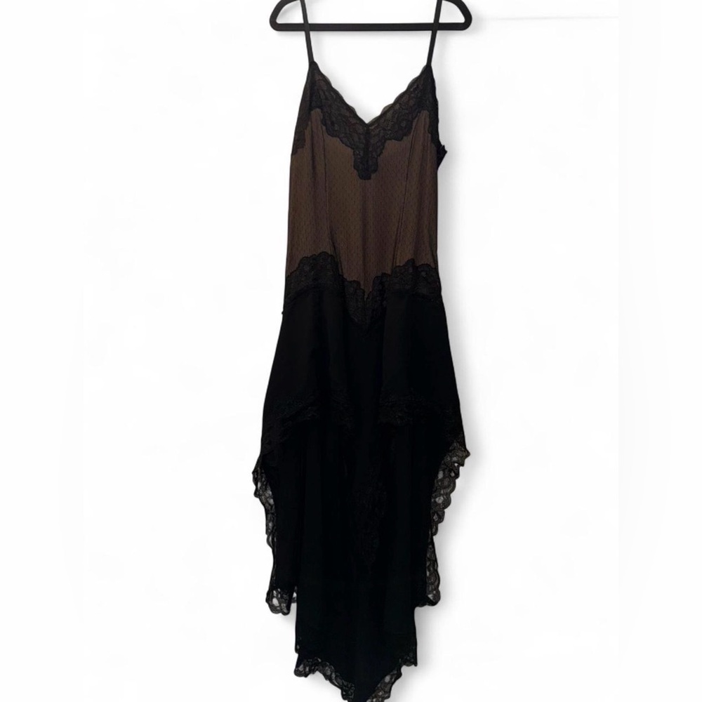 I.AM.GIA Brown and Black Lace Slip Dress